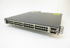 Cisco Catalyst 3750-E WS-C3750E-48PD-SF 48-Port PoE Network Switch w/ CVR-X2-SFP