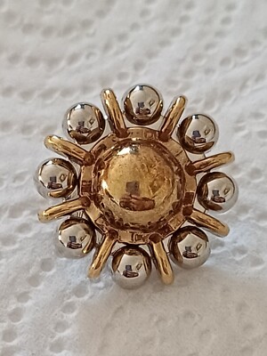 23 mm x 10 Gold & Silber Starburst Design Schaft Rückseite John Lewis Knöpfe & Geschenk  
