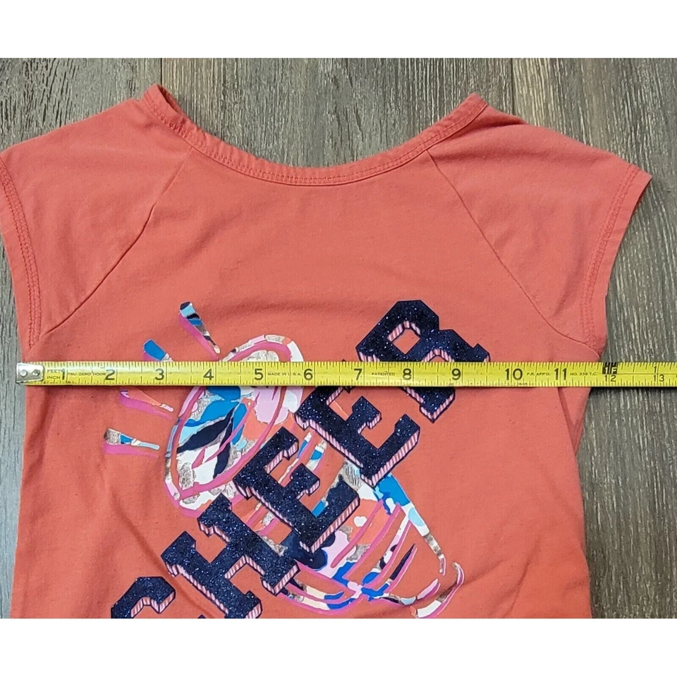 Gymboree Girls Size Small Coral Activewear Cheer Short Sleeve T-Shirt - Image 4 of 4
