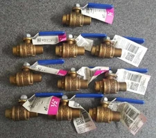 Lot of 10 Everbilt 116-4-12-EB 1/2 in. Lead Free Brass Sweat x Sweat Ball Valve