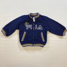 Fila Infant Boys Size 12 Month Navy Blue Accent Stipes Track Full Zip Jacket EUC