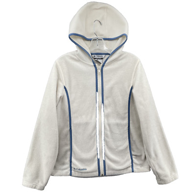 Columbia Fleece Jacket Women's Medium White Green Sportswear Athleisure Gorpcore