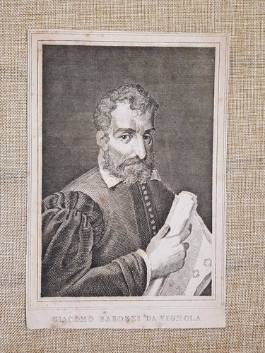 Jacopo o Giacomo Barozzi Vignola 1507 - Roma 1573 Architetto Incisione del 1863