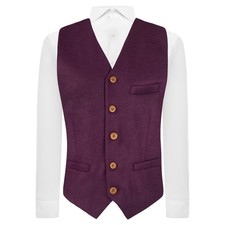 Dark Burgundy Donegal Tweed Waistcoat