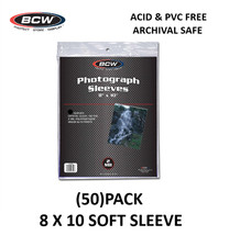 BCW - 50 Pack - 8 X 10 Soft Sleeve - 2mil - Protect Store Photos Prints