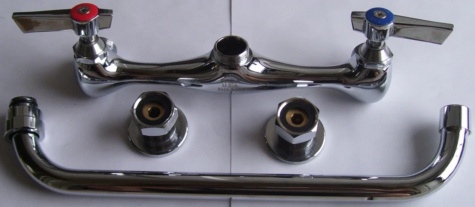 Wall Mount Faucet 12” swivel spout with 8” center. Commercial Sink Kitchen - Image 4 of 4