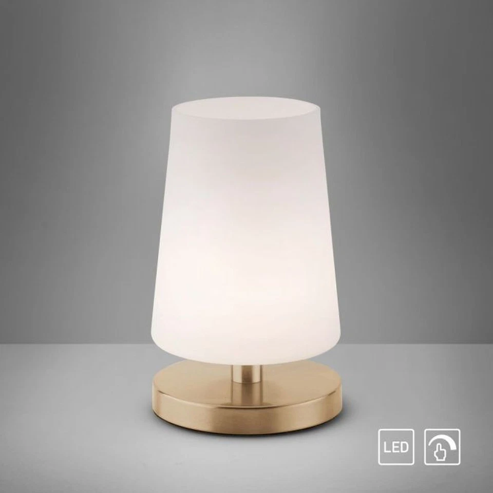 Tischlampe Glas Metall in Messing dimmbar H:23 cm G9 Nachttisch Leuchte blendarm - Bild 4 von 4