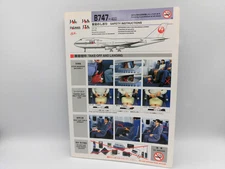 Safety Card Safety Instruction Japan Airlines JAL Boeing B747-400 Japan JAA 2