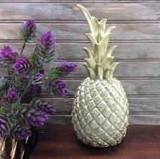 Pineapple Tabletop Decor Cabilock Artificial Resin Figurine Large 10" Gold