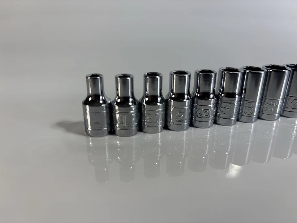 KOBALT 1/4” Drive Socket Set 24pc Metric SAE 6pt Chrome Tool Set Mechanics New - Image 2 of 4