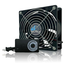 120Mm Computer Fan with AC Plug Variable Speed Axial Muffin PC Fan with Cont...