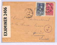 ALGERIA WW2 Cover Algiers GB CENSOR RED CROSS Geneva Switzerland 1943 WB132