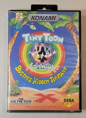 1993 Tiny Toon Adventures Buster's Hidden Treasure Sega Genesis Game w/ Manual