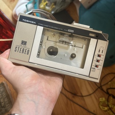 Vintage 80s Toshiba KT-R1 Stereo Cassette Recorder FM Radio
