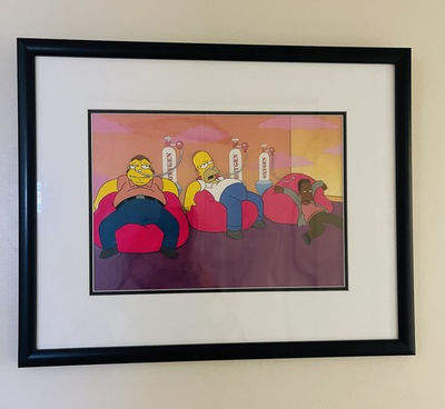 #ad The Simpsons Original Animation Production Cel Art “Homer The Moe” W COA FOX $999.95