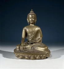 Large Shakyamuni Buddha Bronze Statue – Tibet India Himalayan – 53 cm