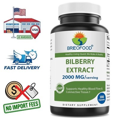 Bilberry Fruit Extract (4:1) 2000 mg - 180 Capsules, 3 Month Supply