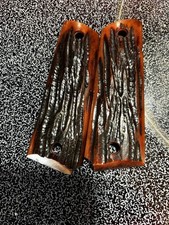 1911 Grips Pistol Grips Full Size 38 45 Commander Genuine Zebra Bone