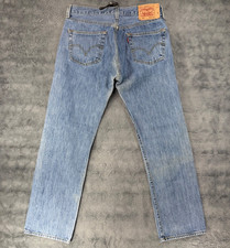 Y2K Levis 501 Men's 34x32 Button Fly Straight Leg Denim Jeans Blue Medium Wash