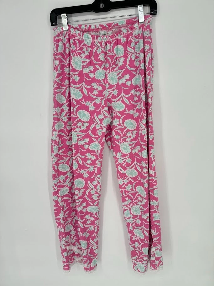 Conjunto de 2 pijamas florales envolventes asiáticos de algodón verde granate Hill talla M rosa azul Foto 2 de 4