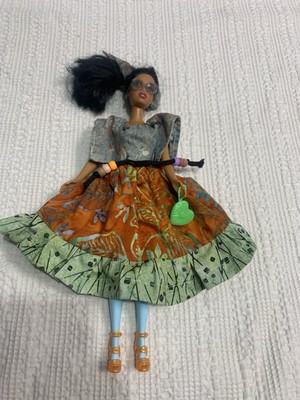 Medium Skin Tone Barbie With Handmade Ethnic Outfit Black Hair Purse Shoes Doll
