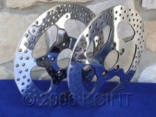 11 1/2" STAR POLISHED FRONT BRAKE ROTOR PAIR  FOR HARLEY MODELS 84-UP