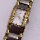 Timex Vintage Womens Gold Tone Tank Watch Works New Battery