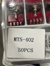 50 Pcs MTS-402 12 Terminal 2 Position 4PDT Mini Miniature Toggle Switch