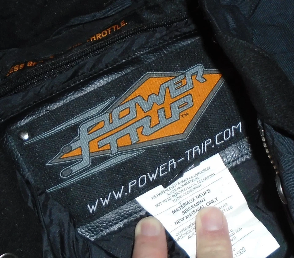 Power Trip  Motorcycle Jacket | Mens Medium Black Lined Vented - Image 3 of 3