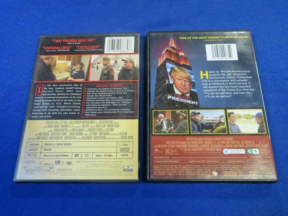 Fahrenheit 9/11 & Fahrenheit 11/9 (DVD Lot, R) *Micheal Moore Foto 3 de 3