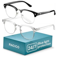 Blue Light Glasses for Men  Women - Gaming Blocking Multipack Black, Clear