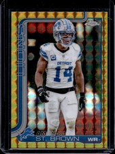 2025 Topps Chrome Amon-Ra St. Brown Gold Geometric Refractor #/50 Lions