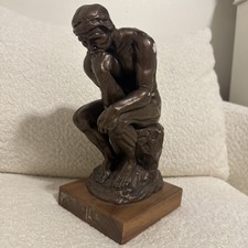 Rodin The Thinker Statue Austin Productions 1994 Vintage 10.25" Wood Base