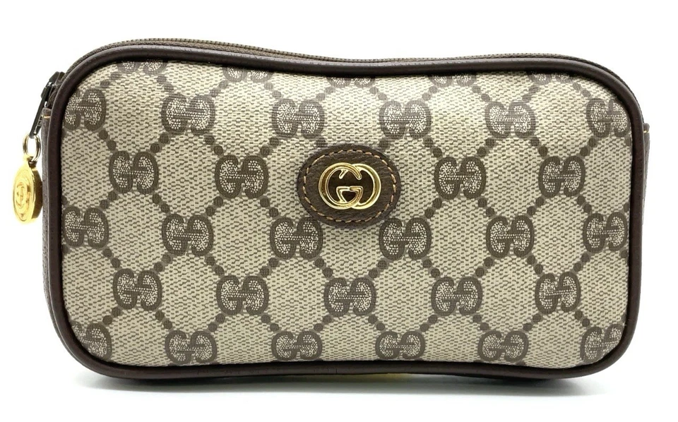 Auténtica bolsa de cuero PVC marrón Gucci GG Supreme Marmont GD Foto 2 de 4