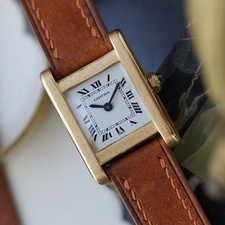 Cartier Tank Normale 78093 18k Yellow Gold Small 20 mm 1980s Vintage Manual Wind