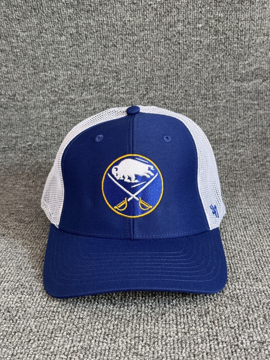 '47 Brand Buffalo Sabres Trucker Snapback Hat Blue White OSFA NHL Mesh Back