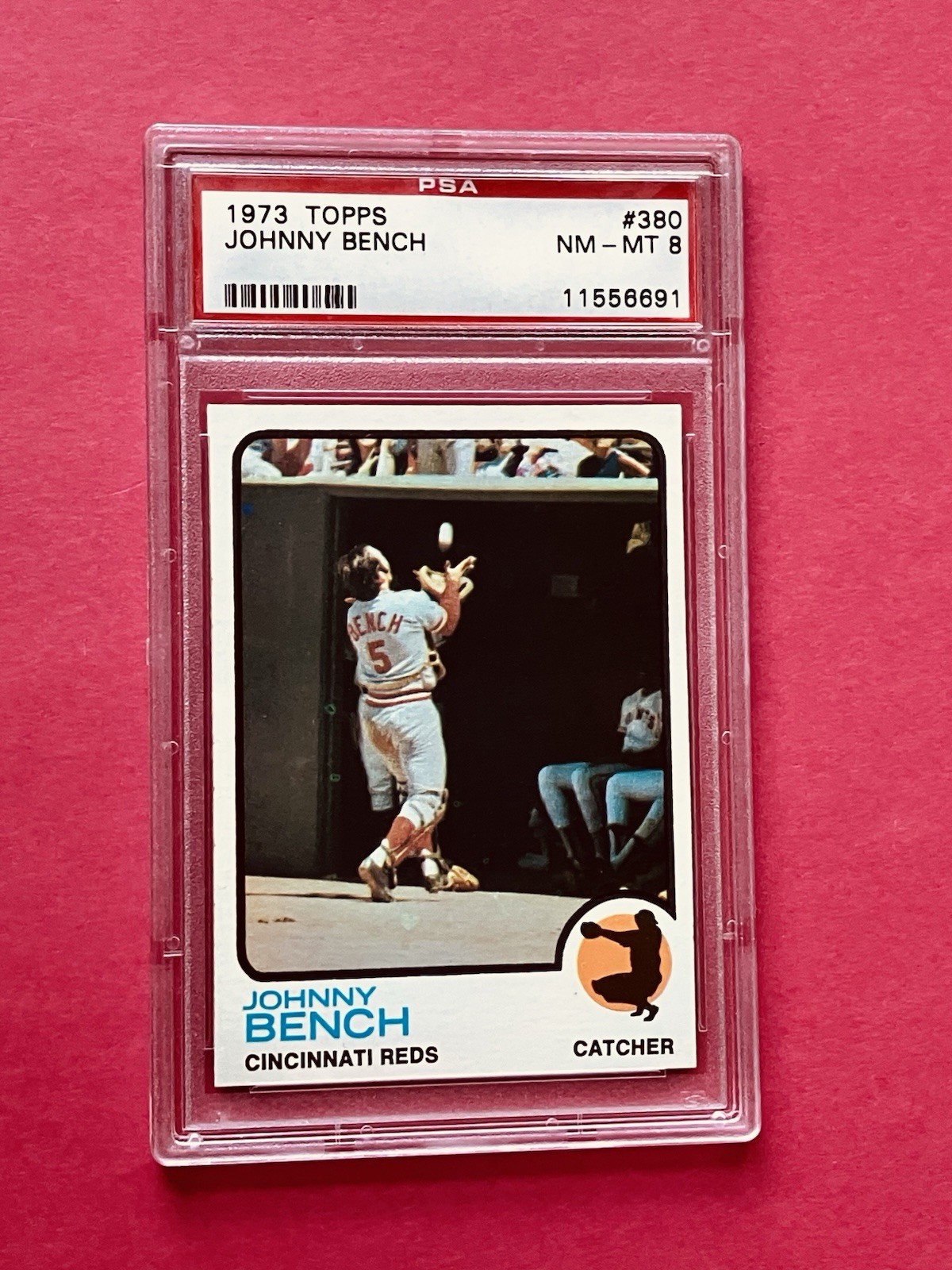 1973 Topps #380 JOHNNY BENCH (HOF) PSA 8 NM/MT  Cincinnati REDS Centered