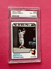 1973 Topps #380 JOHNNY BENCH (HOF) PSA 8 NM/MT  Cincinnati REDS Centered