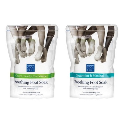 Escenti Soothing Foot Soak - Green Tea & Chamomile, Spearmint & Menthol (2 Pack)