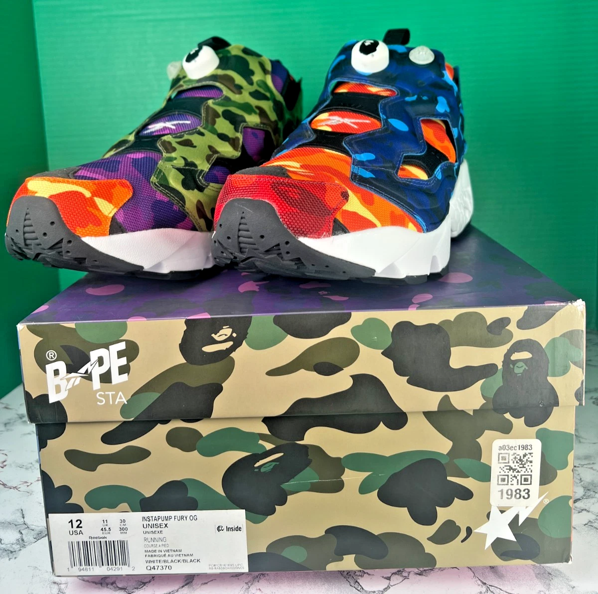 Reebok BAPE x InstaPump Fury OG Multi Camo for Sale | Authenticity
