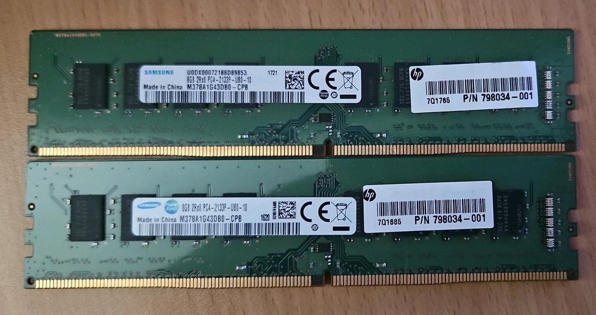 Samsung | 16GB Kit ( 2 x 8GB ) | DDR4-2133P | UDIMM Memory | | eBay