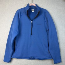 Vtg LL Bean Fleece 1/4 Zip Women’s Med Blue Jacket Pockets Active Layer USA Made