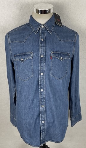 NWT Levi's Denim Pearl Snap Western Standard Button Front Shirt Men’s Medium M - Picture 2 of 9