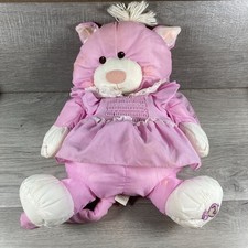 Fisher Price Cat Puffalump Plush Pink Dress Vintage 1986 Stuff Toy