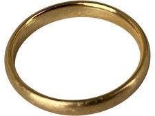 18ct Gold Wedding Band Size M1/2 D Shape Design