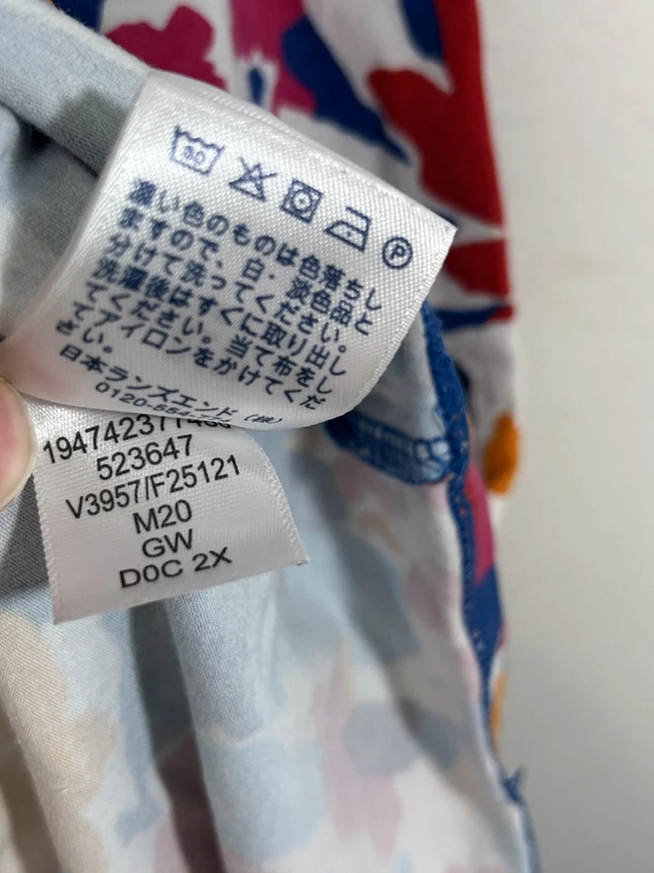 Lands End Ladies Tank Dress Plus Size 2X orange red blue Floral casual day - Imagem 3 de 4