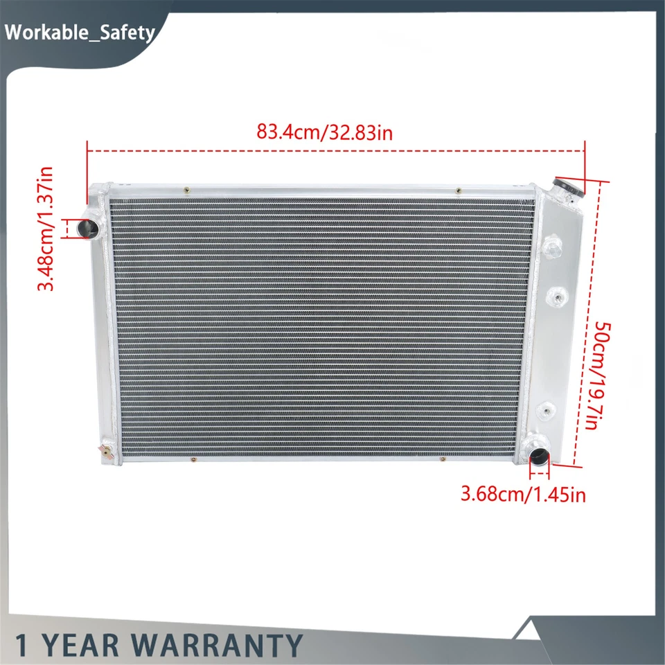 Radiador de núcleo de aluminio de 4 filas 1973-1975 para camioneta GMC C15/C1500 716 CC716 Foto 3 de 4