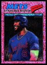 2026 Topps Heritage Baseball - Pink Sparkle - #213 Starling Marte