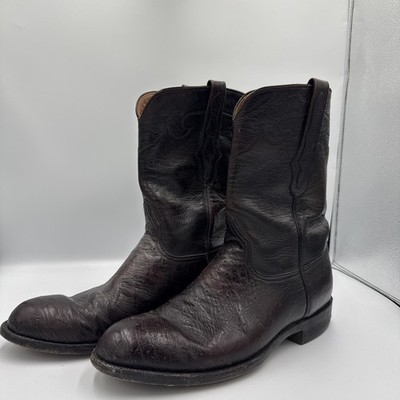Black Jack Quill Ostrich Black Cherry Western Boots Handmade USA Men Size 10