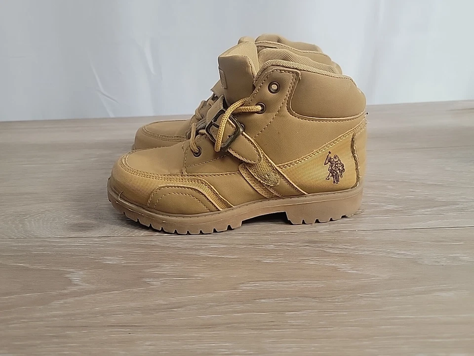 Botines Polo Assn tostados EE. UU. cordones y hebilla Andes niños talla 3M EE. UU. Foto 4 de 4